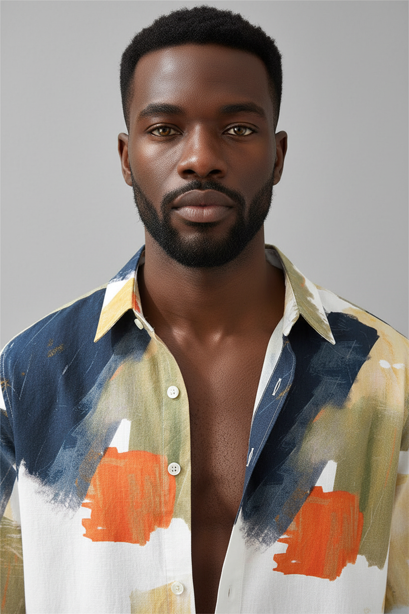 Spring 2025 new shirts for man cotton long sleeve men's clothes Dyeing printed Loose Casual shirt fashion men clothing tops