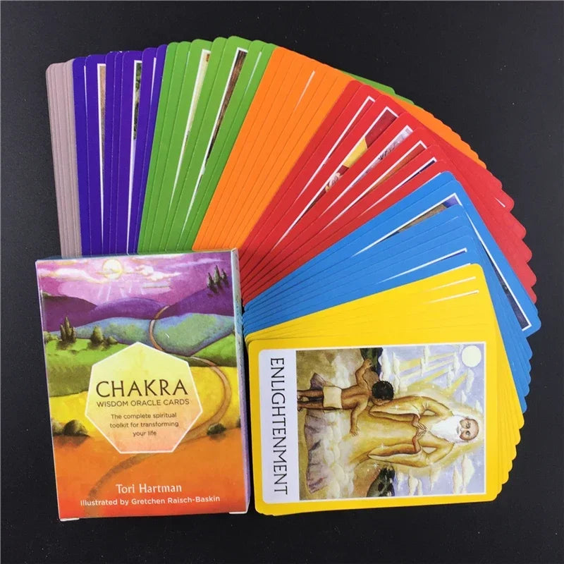High Quality Oracle Tarot Cards Chakra Wisdom Card Board Deck Games Playing Cards for Party Game Board Game