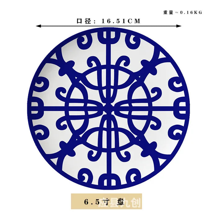3 Color Ceramic Plate Hand-Painted Red Art Creative Round  Tableware Dinner Plates Set Charger Plates for Wedding Pasta Plate