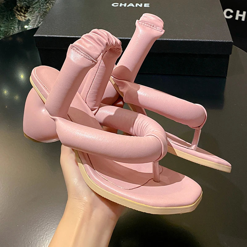 Sexy Flip Flops High Heels Slippers Women Summer Heart Shape Heel Sandals Lady Party Dating Strange Heels Slippers