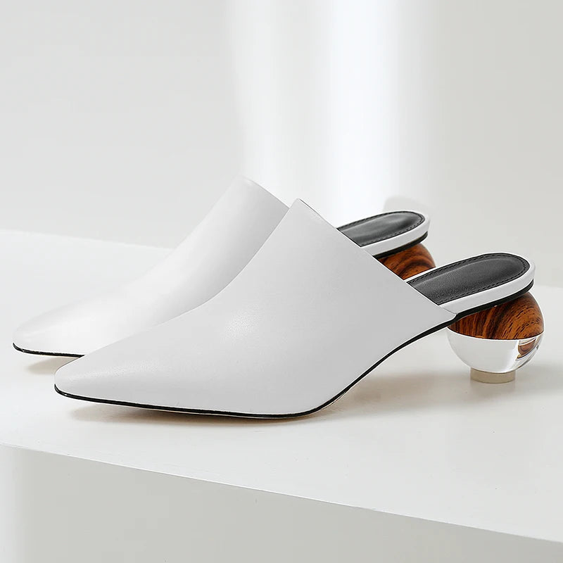 2025 Summer Fashion New Muller Shoes Women European Fashion Station Baotou Slippers Half-supported Outdoor Sandals Fashion Shoes