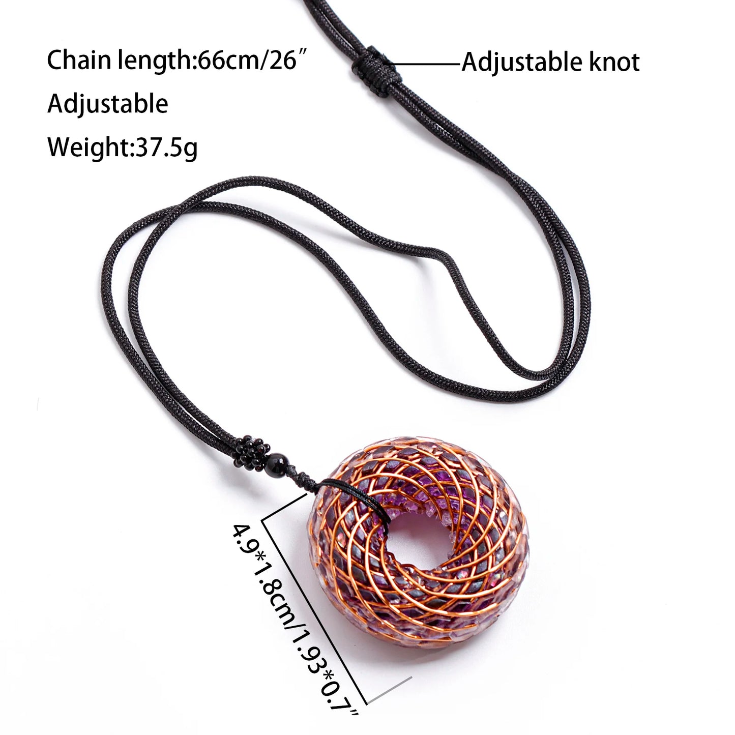 Rodin Coil &Opal Orgone Pendant Necklace , Blue glass pendant jewelry, Chakra Balancing, Adjustable Chain