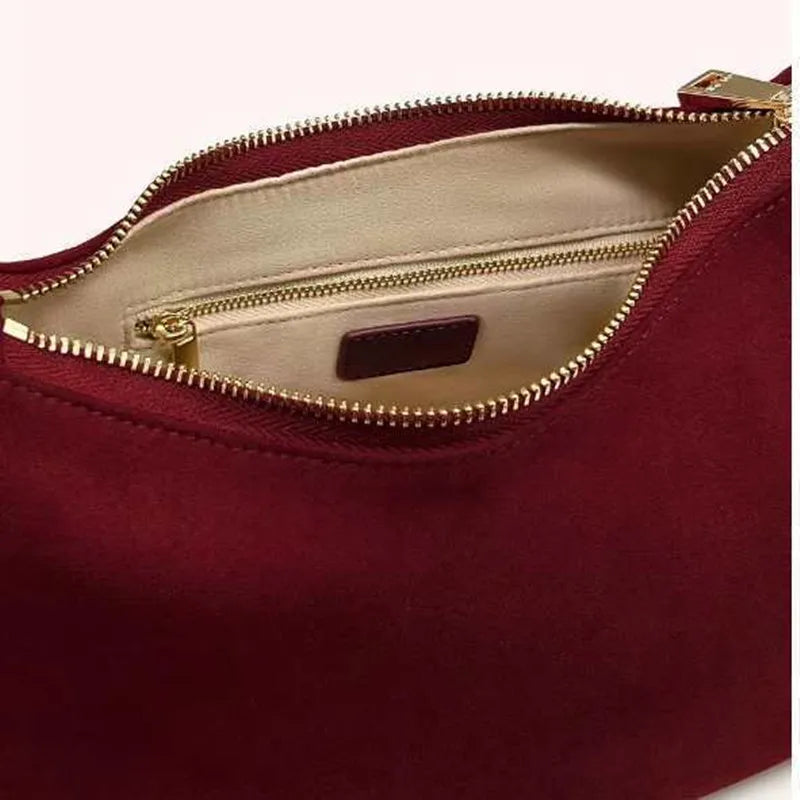 2025 Luxury Fashion Designer Metal Handle Women's Tassel Handbags Brand High-end Party Faux Suede Tote Bag Elegant Evening Bag