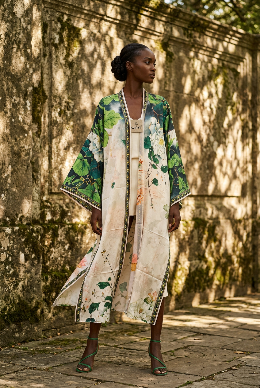 High-quality Double-sided Print abaya dubai luxury Dress Beach Wear Boho Cardigan Elegant Sexy Holiday Long Sleeve Kimono