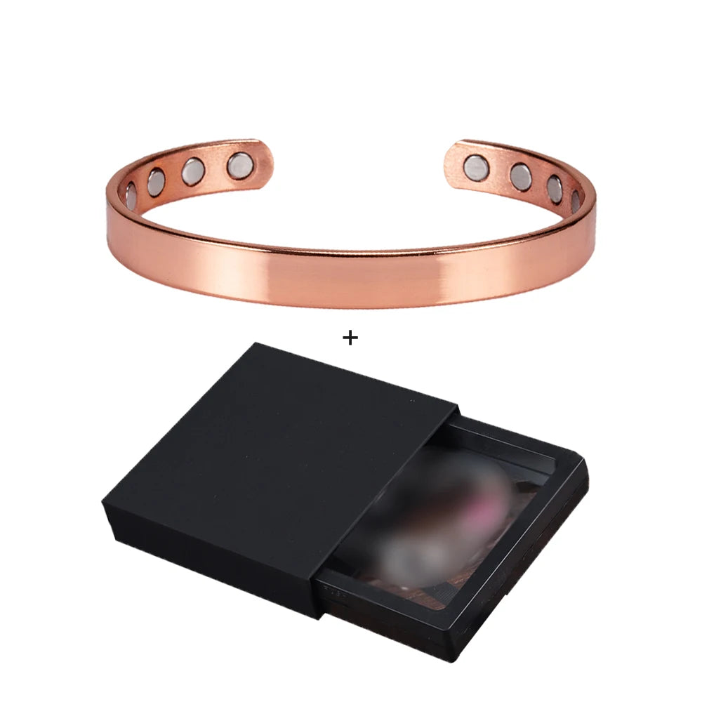 Pure Copper Bracelets for Women Arthritis Pain Relief Adjustable Magnetic Bangles Benefits Healing Energy Minimalist Jewelry