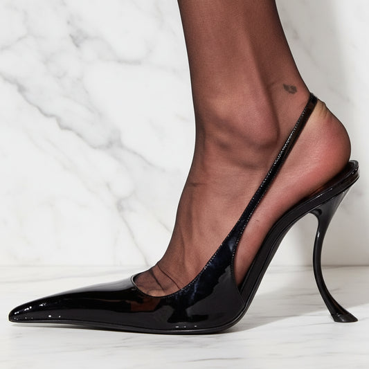 Hlieny Fashion Strange Style High Heels Sandals Sexy Pointed Toe Patent Leather Stiletto Shoes Women Pumps Zapatos De Mujer