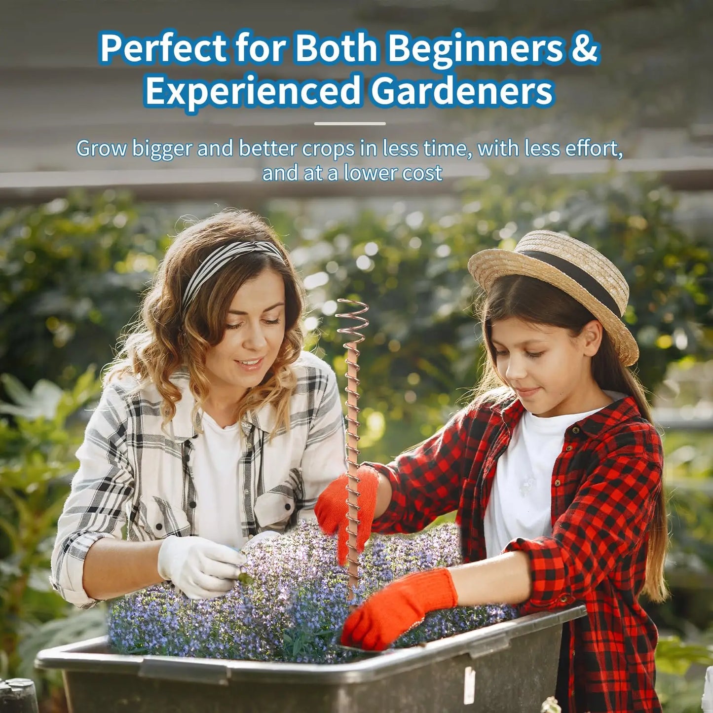 1/2/3PCS Electroculture Plant Stakes Gardening Copper Coil Antennas for Growing Garden Plants and Vegetables Using Ether Energy