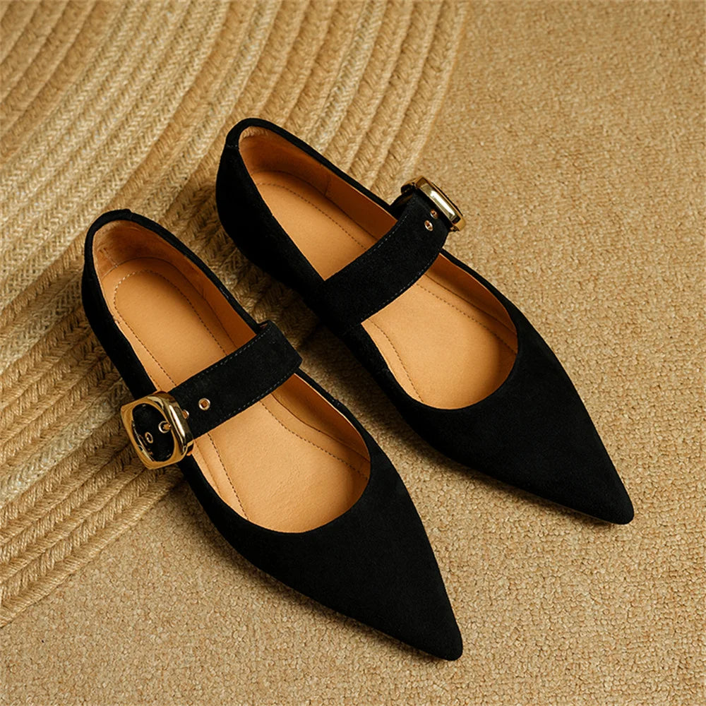 Dilalula Classic Retro Women Flats Buckles Loafers Suede Quality Metal Decoration Casual Shoes Ladies Fashion Dress Mocasines
