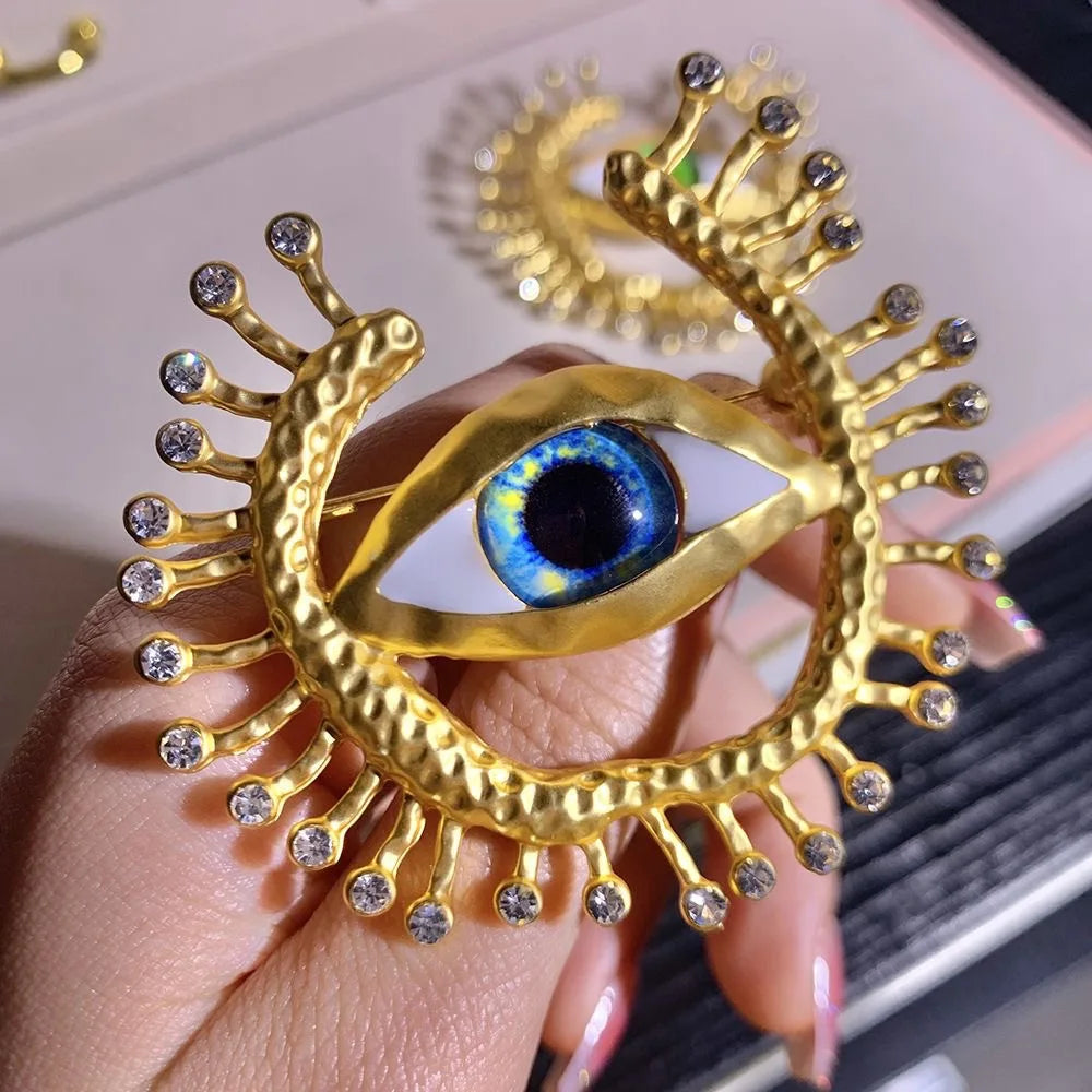 New Evil Eye Badges Cosplay Anime Demon Blue Eye Vintage Devil Eyes Brooches Costume Pin Fans Collection Friends Gifts Wholesale