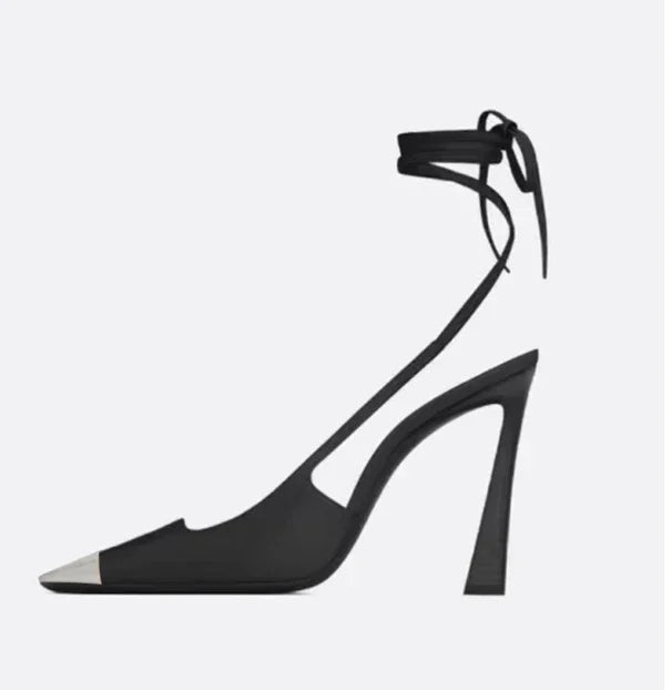 Silver Brown Heels Patchwork Sandals For Women Luxury Designer Shoes Summer Lace Up Sandalias De Mujer Dress Banquet Zapatos