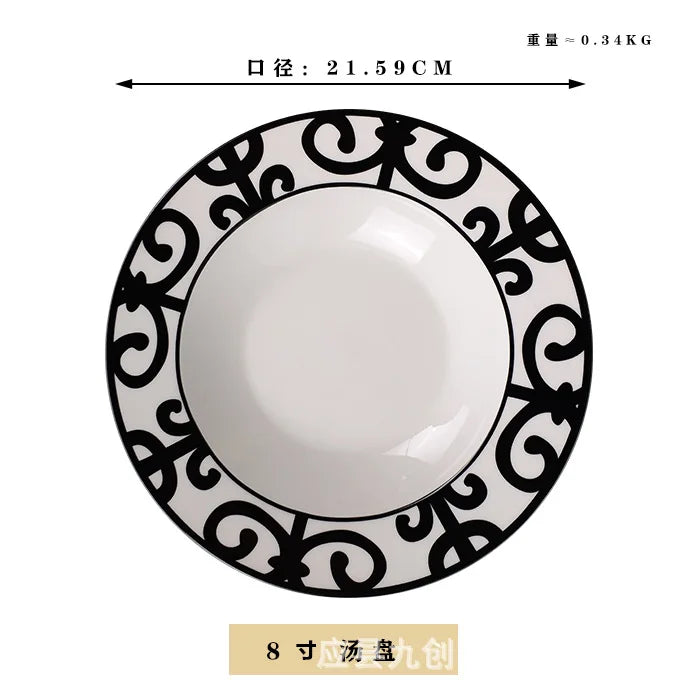 3 Color Ceramic Plate Hand-Painted Red Art Creative Round  Tableware Dinner Plates Set Charger Plates for Wedding Pasta Plate