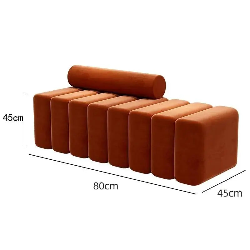 Bedside Bench Modern Creative Reception Coat Chair Light Luxury Fabric Casual Shoes Changing Stool 80x45x45cm