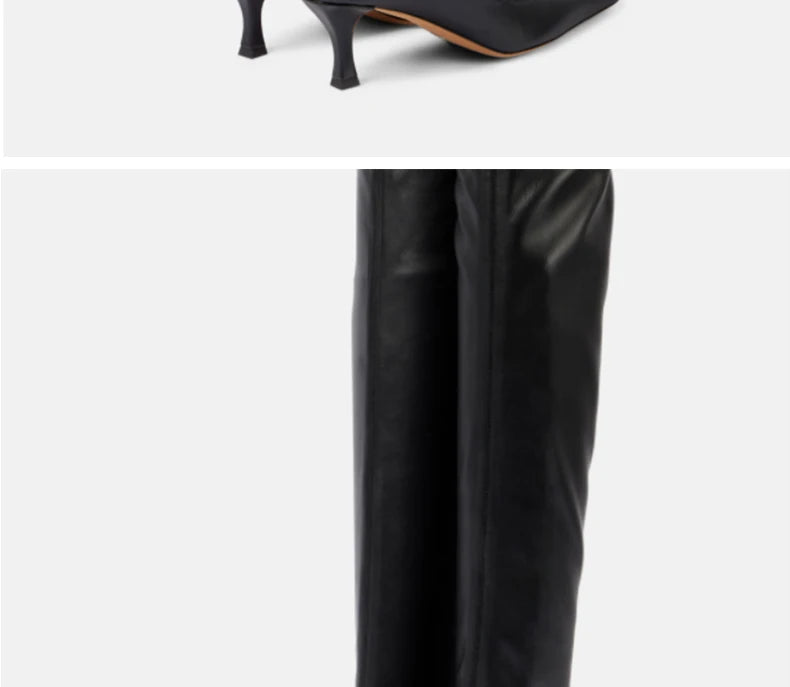 Ods Luxury Brand Black High Boots Women Heels Over the Knee Boot Sexy Zipper Nightclub Ladies Long Latex Shoes Big Size4143 4546