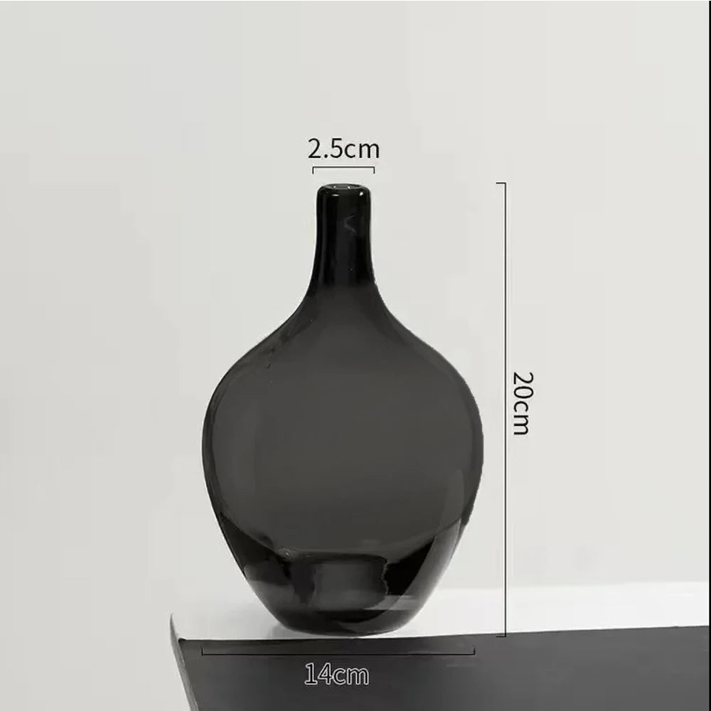 Japanese Style Big Belly Clear Glass Vase Living Room Decoration Simple Ins Home Room Decoration Wedding Decoration