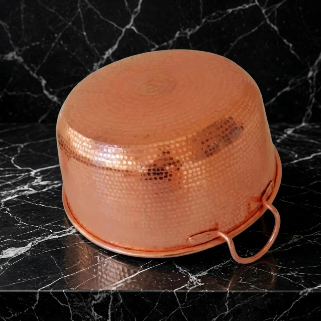Handmade Pure Copper Customized Stew Jam Pot Thick Soup with Handle Deep Tableware