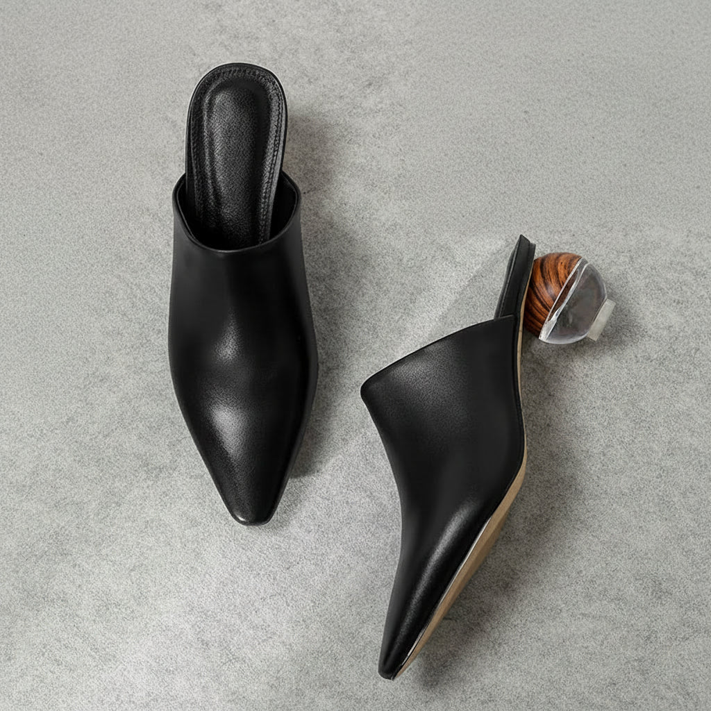 2025 Summer Fashion New Muller Shoes Women European Fashion Station Baotou Slippers Half-supported Outdoor Sandals Fashion Shoes