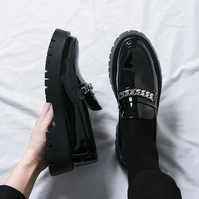 Genuine Leather Shoe for Men Increase Breathabe Casual Leather Shoes Trend Green British Big Head Shoes Men Casual Leather Shoes
