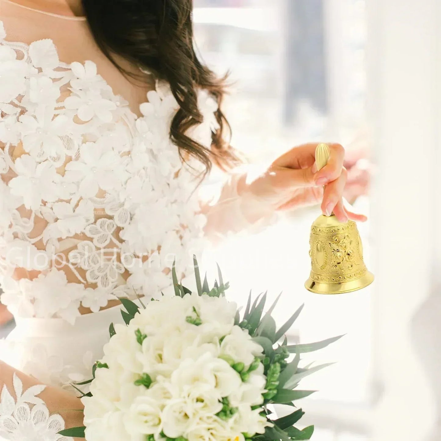 Brass Bronze Handicraft Bell Metal Call Bells Alarm Hand Held Service Call Bell Desktop Bell Tea Dinner Bell Bronze Christams Bell