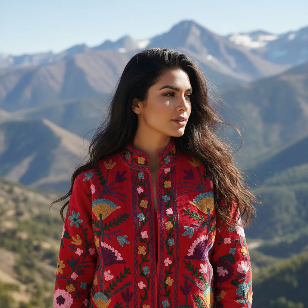 Vintage Style Suzani Unisex  Embroidered Velvet Jacket Handmade Boho Chic Ethnic Coat Women Designer Wear