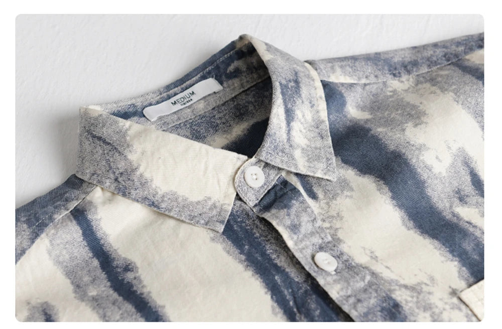 Spring Autumn men's shirt cotton long sleeve fashion Graffiti Casual shirts man clothes Tops comfortable Young mens clothing