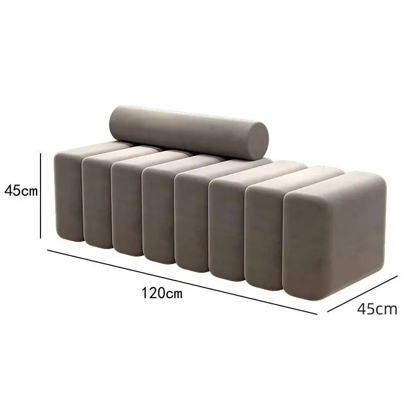 Bedside Bench Modern Creative Reception Coat Chair Light Luxury Fabric Casual Shoes Changing Stool 80x45x45cm