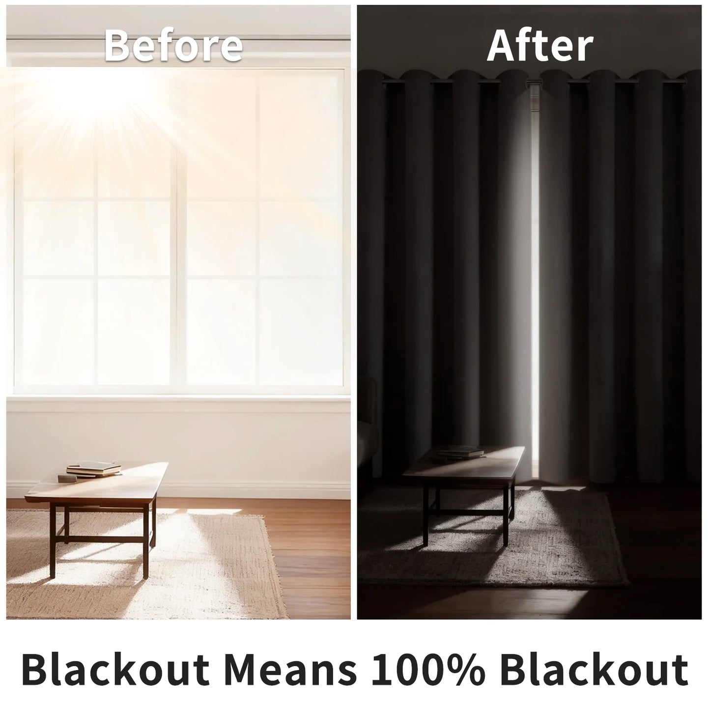 Blackout Curtains Eyelet 100% Light Blocking Thermal Insulated Curtains for Bedroom Living Room Darkening Drapes Door Curtains