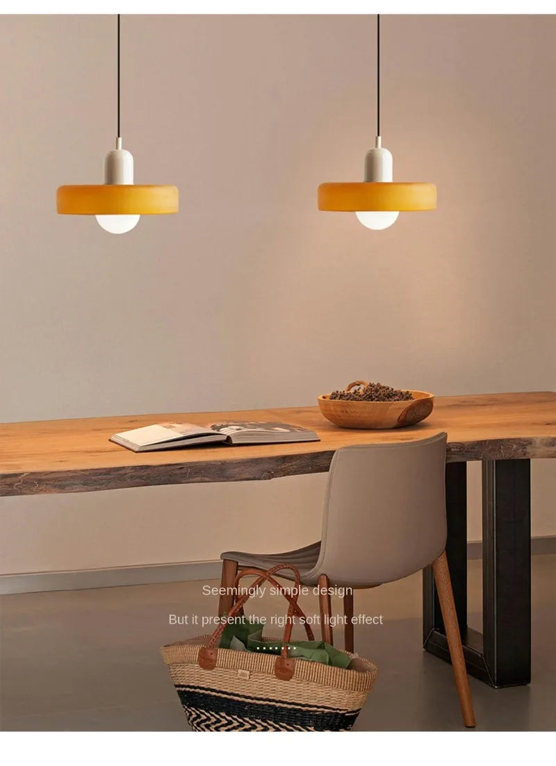 Modern Glass Pendant Lights Kitchen Restaurant Hanging Lamp Ceiling Chandeliers Nordic Decoration Denmark Orange Decor Lighting