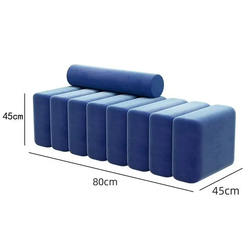 Bedside Bench Modern Creative Reception Coat Chair Light Luxury Fabric Casual Shoes Changing Stool 80x45x45cm