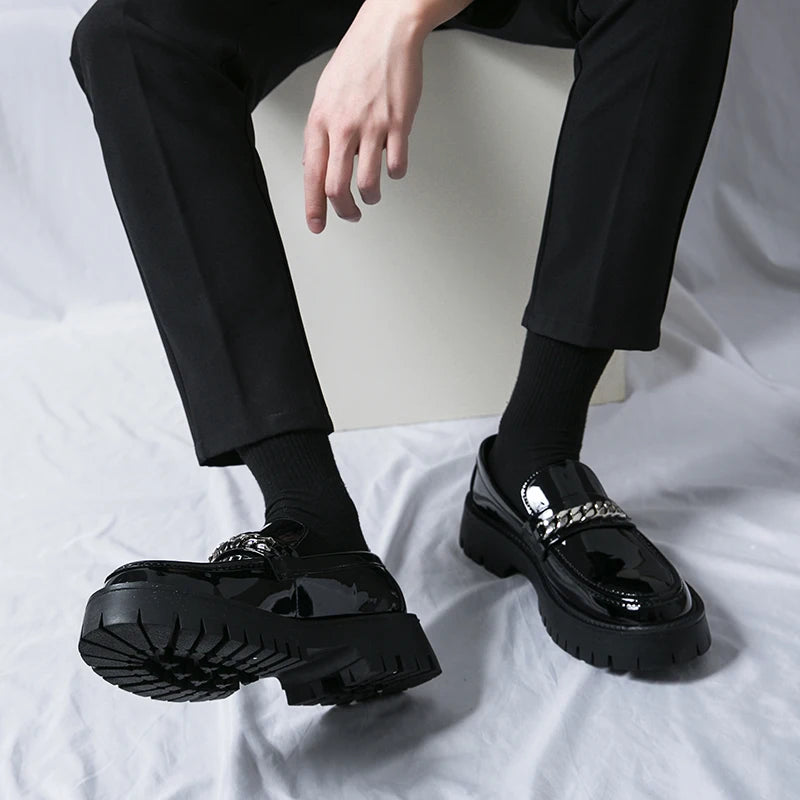 Genuine Leather Shoe for Men Increase Breathabe Casual Leather Shoes Trend Green British Big Head Shoes Men Casual Leather Shoes