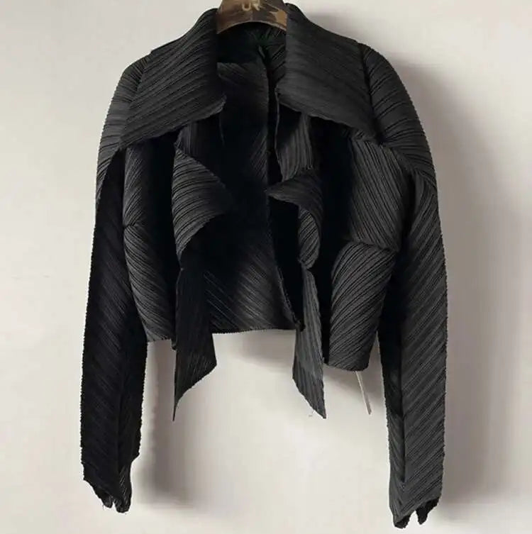 Women Irregular Jacket Coat Laple Open Stitch Short Style Full Sleeve Autumn Summer 2026 New Female Loose Casual 15KB745