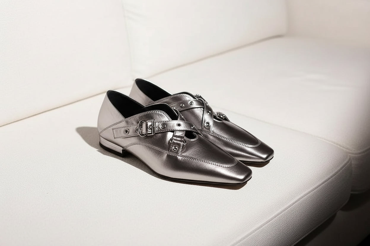 Women Pumps Shoes Low Heels Square Toe leather Pumps Ladies Casual leather Shoes Walk