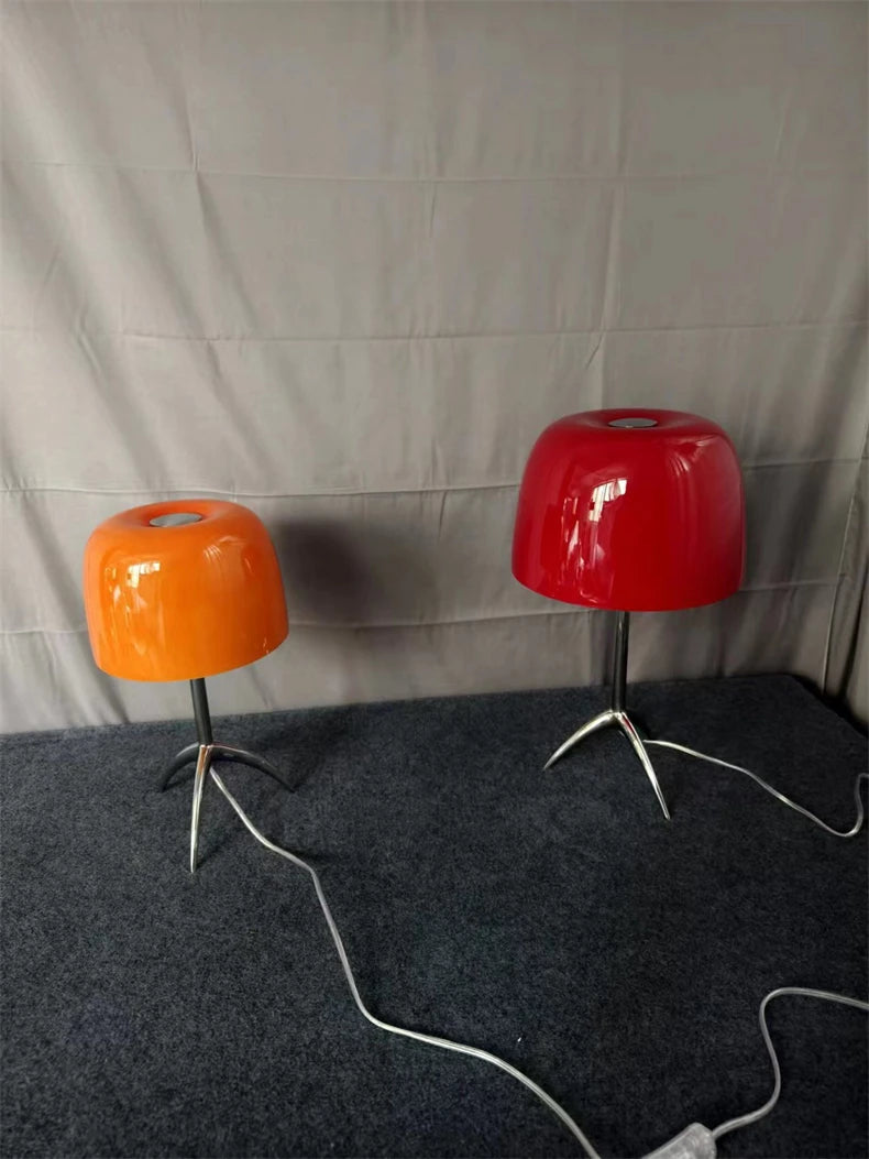 Italian Designer Glass Shade Table Lamp Tripod Desk Light for Bedroom
