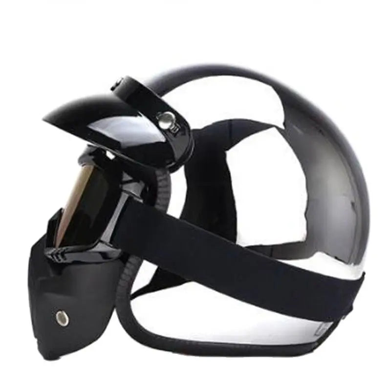 HOT Unique Silver Plating Open Face Retro Motorcycle Helmet Vintage Moto Chrome Helmet Sliver Jet Moto 3/4 Half Casco Casque