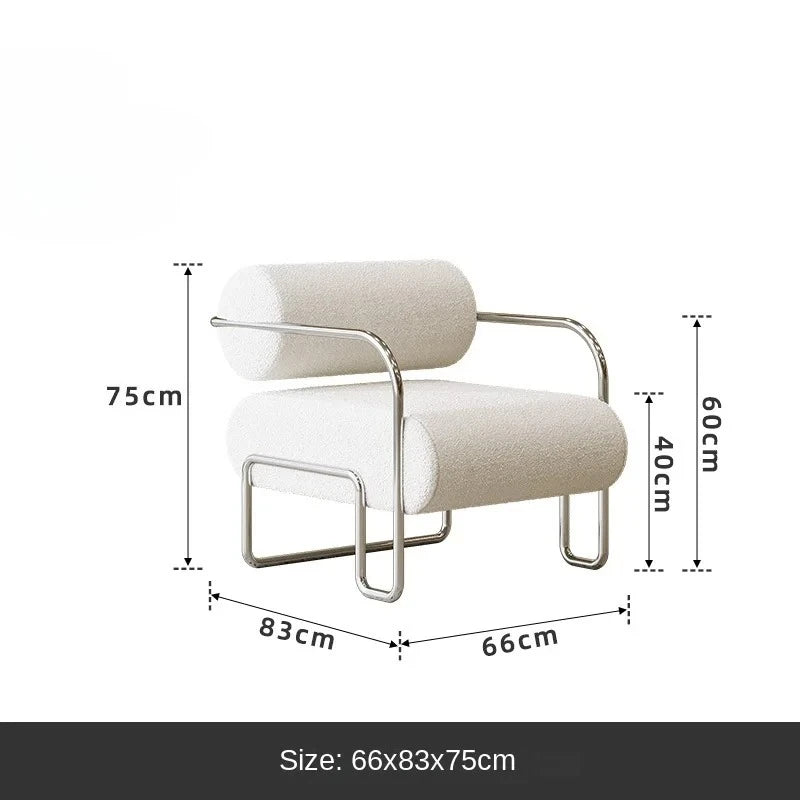 Homestay Light Luxury Reception Chair Stainless Steel Creative Leisure Bauhaus Single