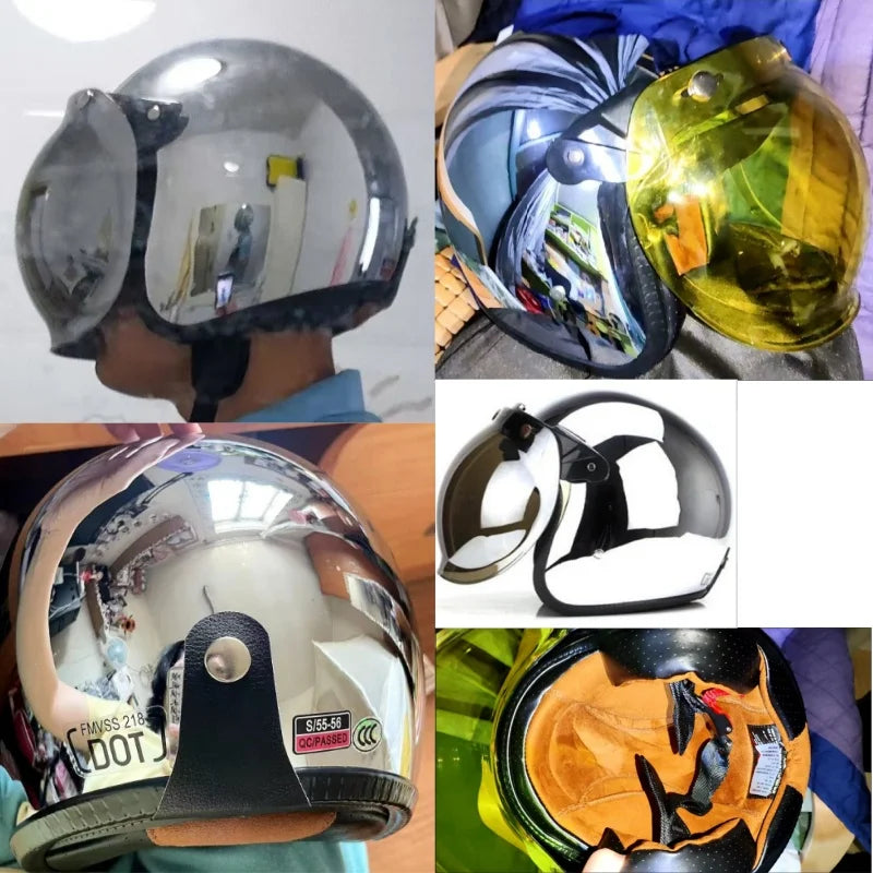 HOT Unique Silver Plating Open Face Retro Motorcycle Helmet Vintage Moto Chrome Helmet Sliver Jet Moto 3/4 Half Casco Casque