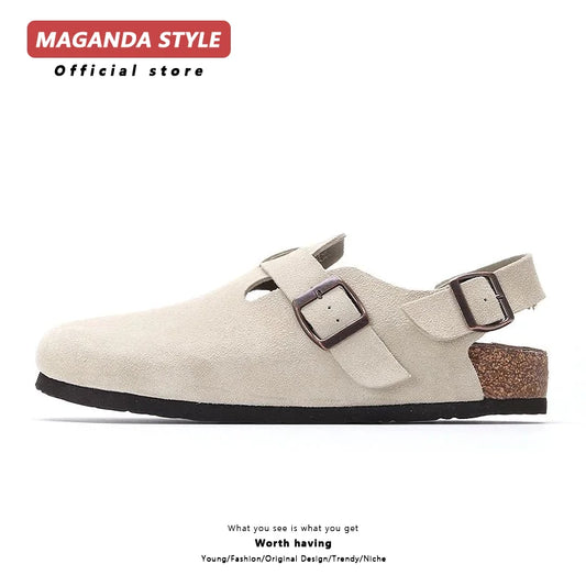 Fabulous Birken Genuine leather shoes for men 2024 summer new fishing men thick soled half drag sandals