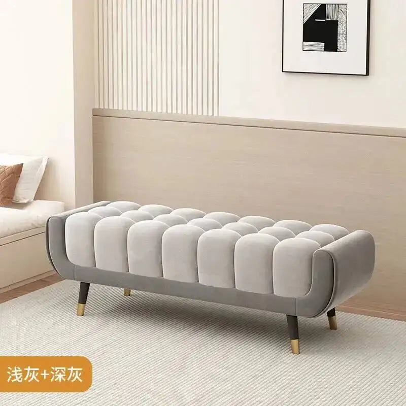 Living Legs  Luxury Entryway Tapered Velvet Bedroom Tufted Bench for Bench Room Upholstered Plump Cushion
