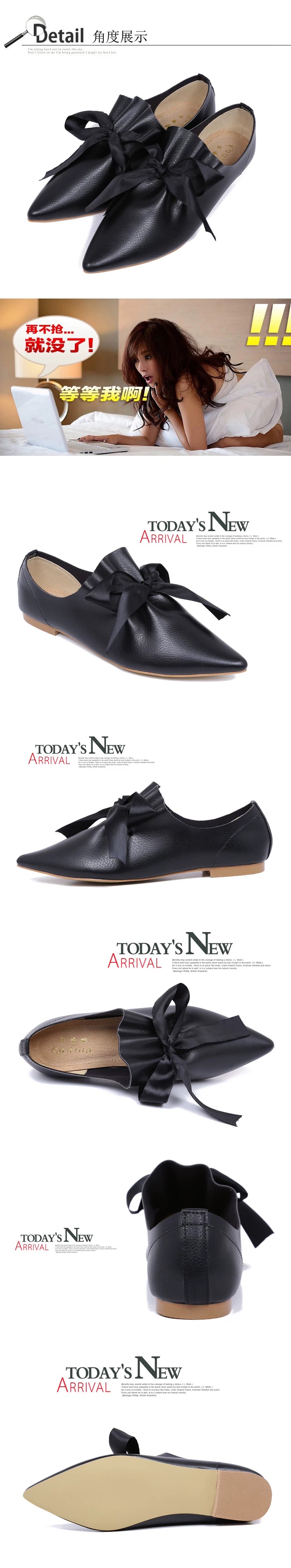 European Catwalk Shoes Woman Pleated Leather Flats 2025 Silk Bow-knot Ballerinas Ladies Espadrilles Barefoot Pointed Toe Loafers