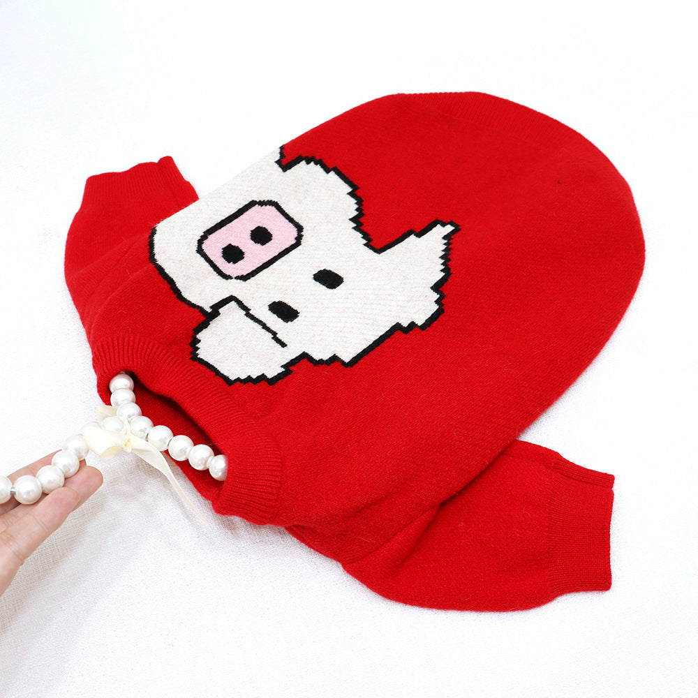 Fadou Clothes Sweater Sweater Pug Fat Dog Short Body Elastic Core Spun Yarn