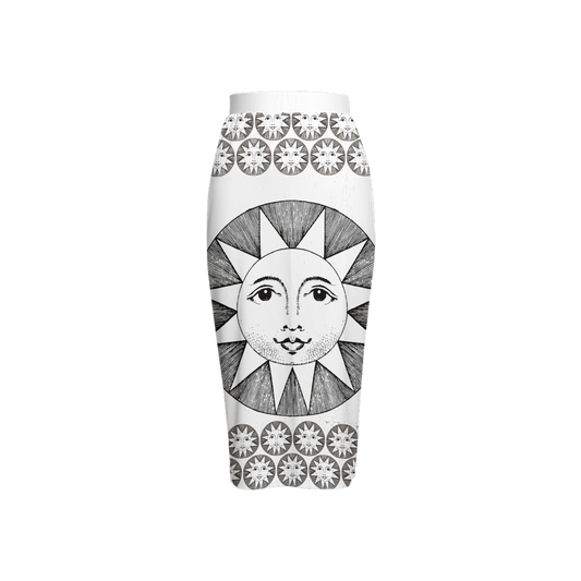 Women's Back Split Pencil Skirt-Heavy Knit