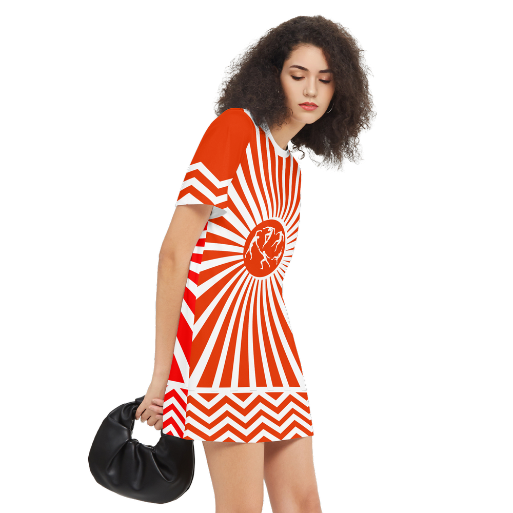 Solstice ethnic Women's Short-Sleeve T-Shirt Dress-Heavyweight 225g R