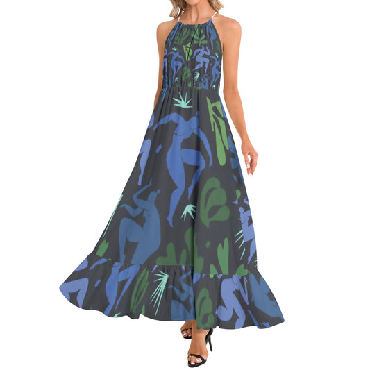 Solstice Matisse Ruffle Hem Halter Neck Maxi Dress