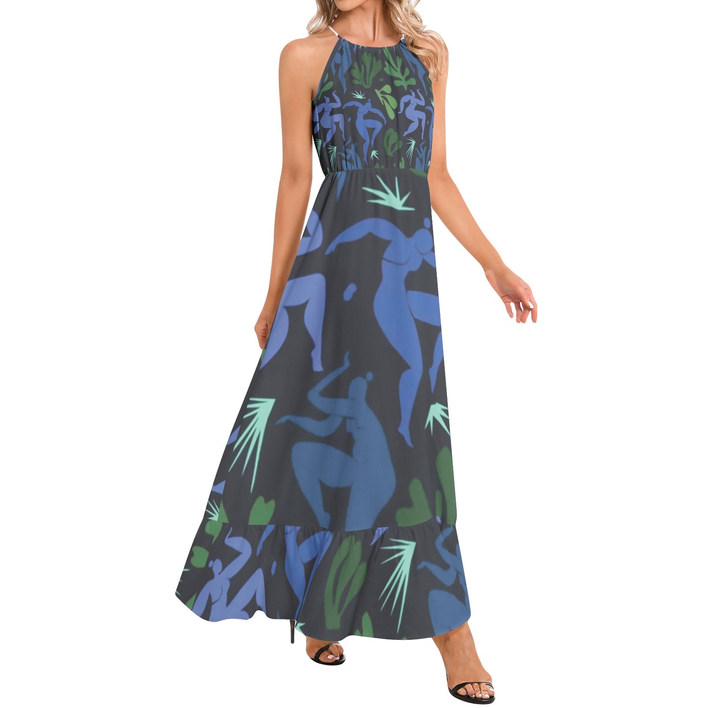 Solstice Matisse Ruffle Hem Halter Neck Maxi Dress
