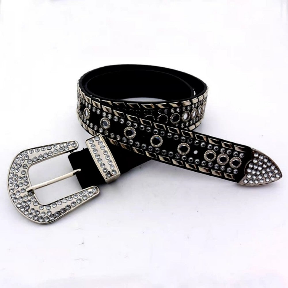 Punk Glam Style Belt With Metal Decoration