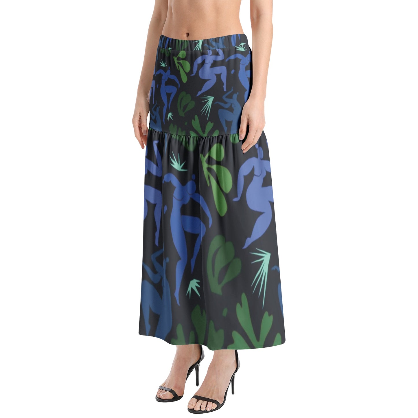 Solstice Matisse Elastic Waist Ruffle Slit Hem Skirt