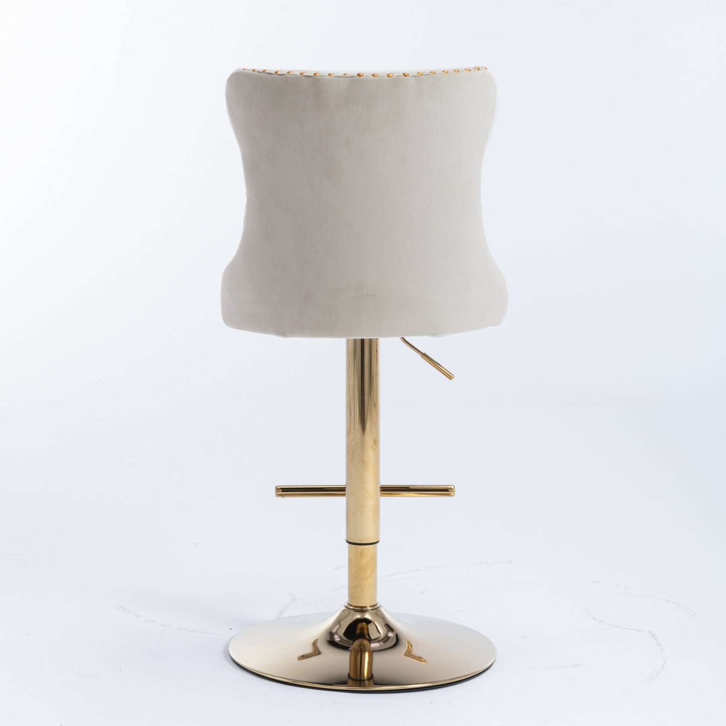 Golden Swivel Velvet Barstools Adjusatble Seat Height From 25-33 Inch