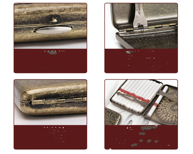 Metal Pure Copper Cigarette Case Flip Gift Box Engraving