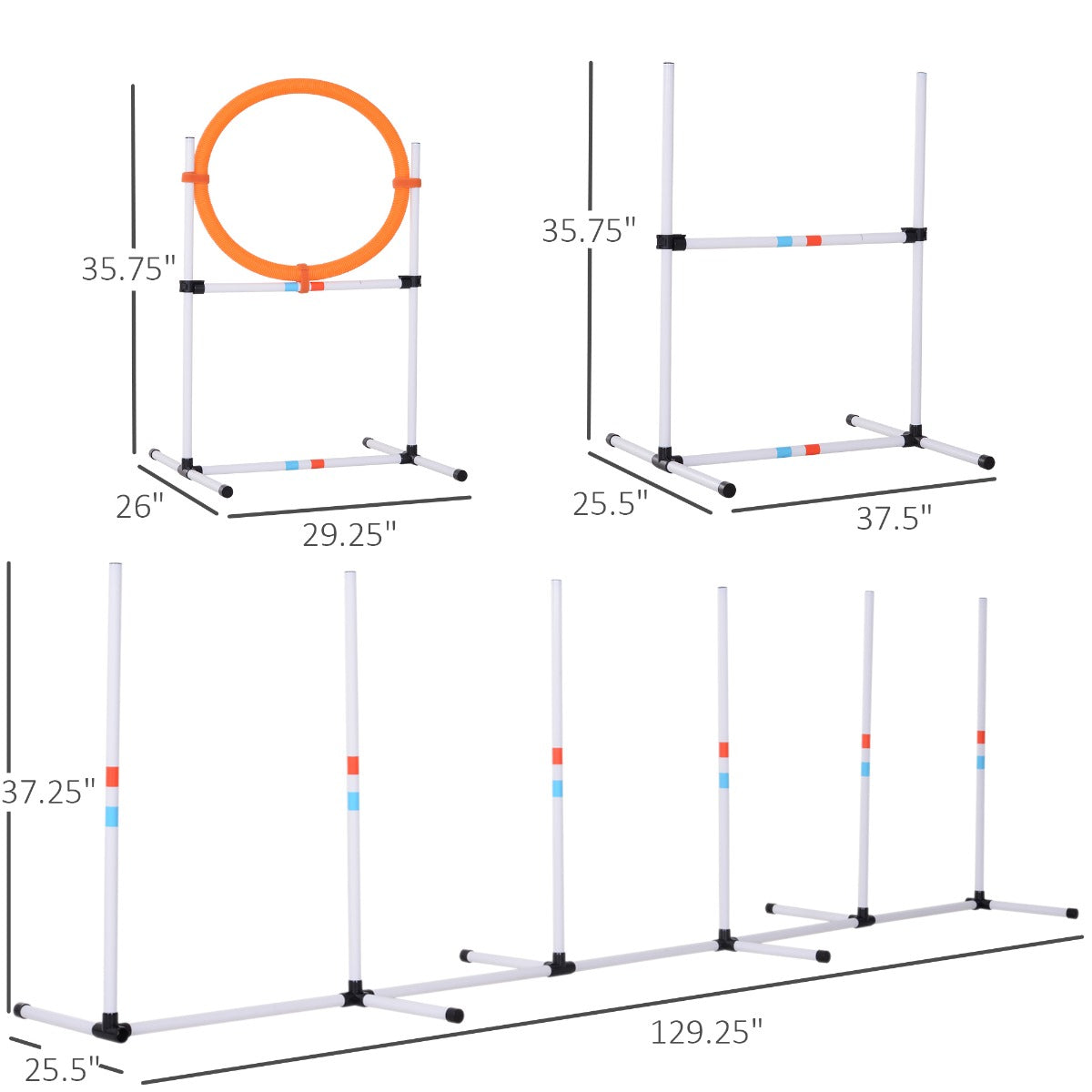 Portable Pet Agility Pet Training Set Dog Obstacle Exercise Adjustable Jump Ring High Jumper w/ Carry Bag ONLY TO USA