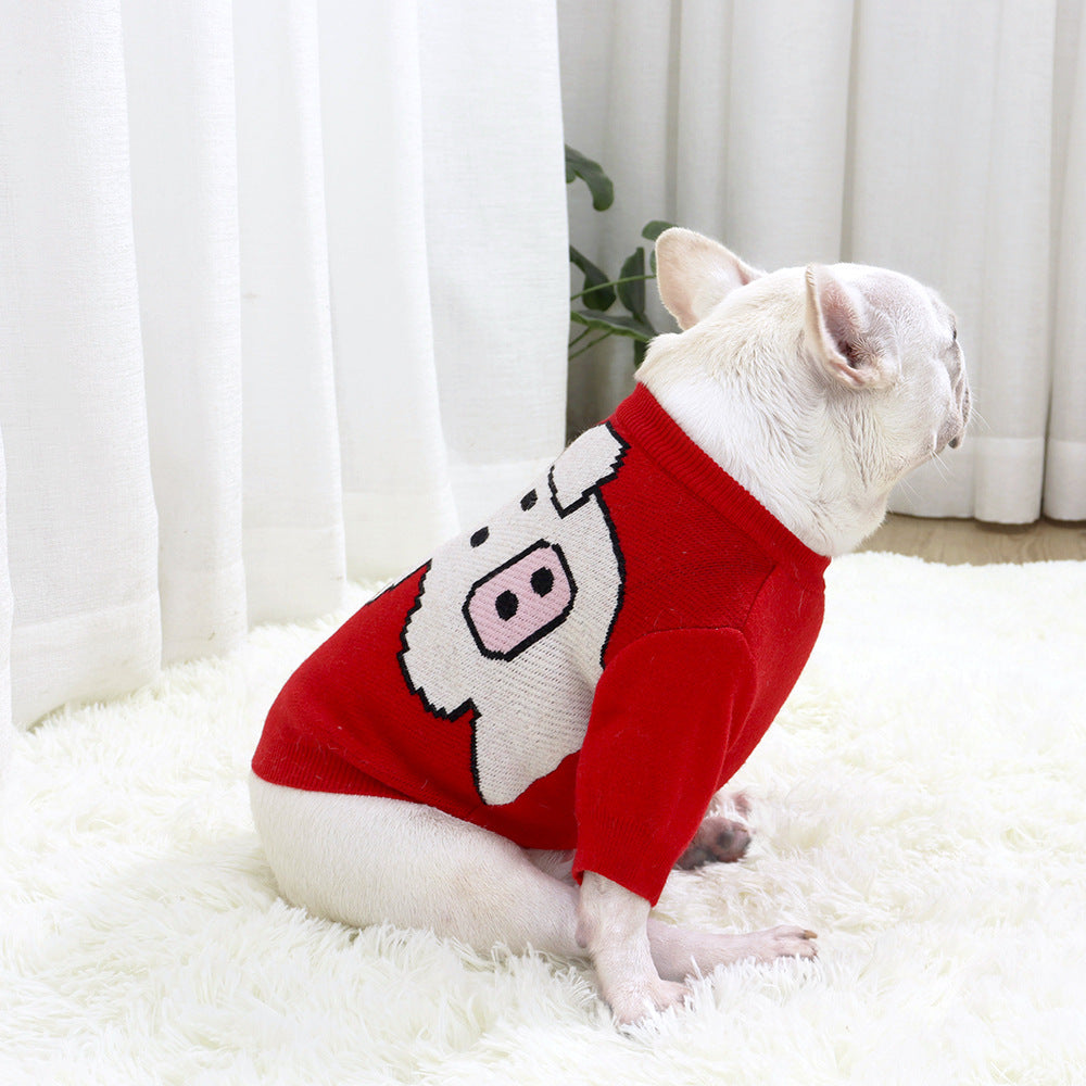 Fadou Clothes Sweater Sweater Pug Fat Dog Short Body Elastic Core Spun Yarn