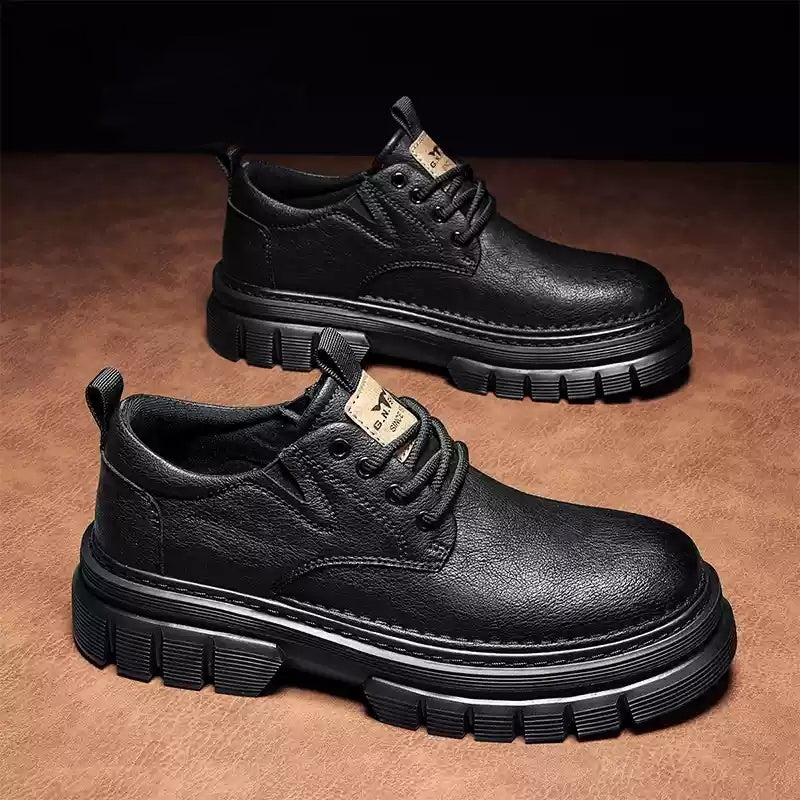 New Men's Low-top Large-toe Casual Leather Shoes Spring